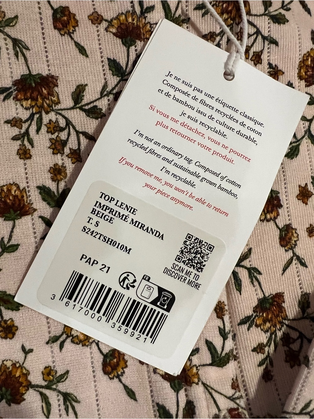 Sézane Lenie T-shirt Size small - NWT - Picture 5 of 6
